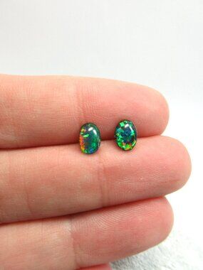 Opal triplet earrings